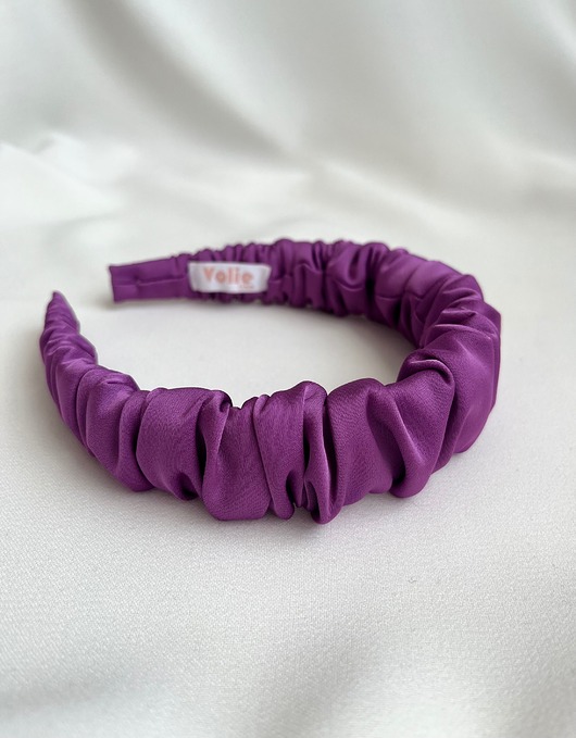 opaski do włosów Fioletowa marszczona opaska do włosów Iva
