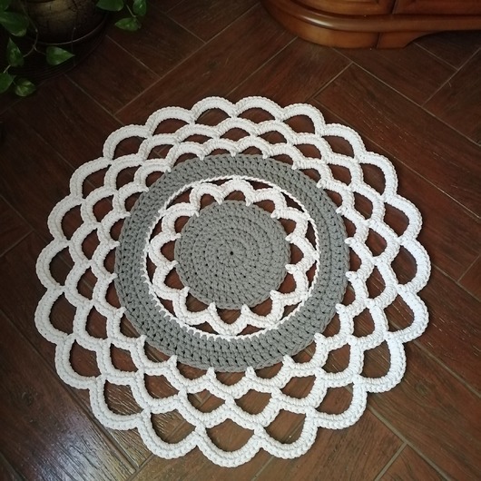 dywany Dywan szydełkowy ze sznurka bawełnianego 80cm