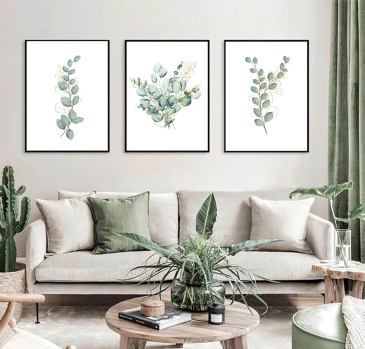 grafiki i ilustracje ZESTAW PLAKATÓW botanicznych eukaliptus