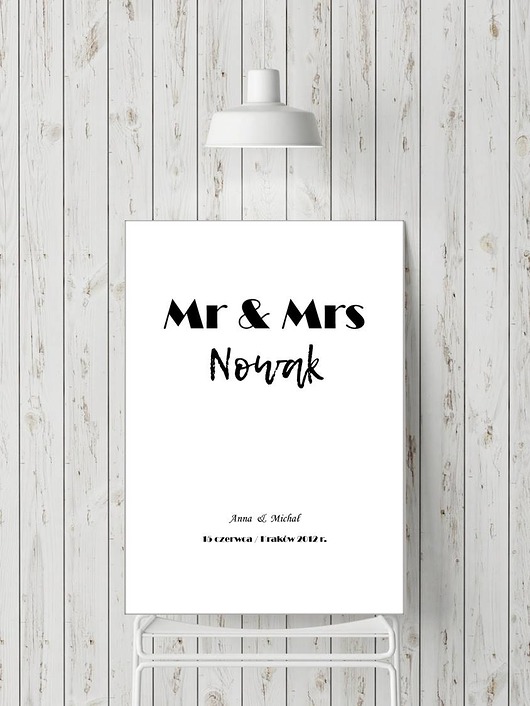 grafiki i ilustracje plakat personalizowany Mr & Mrs