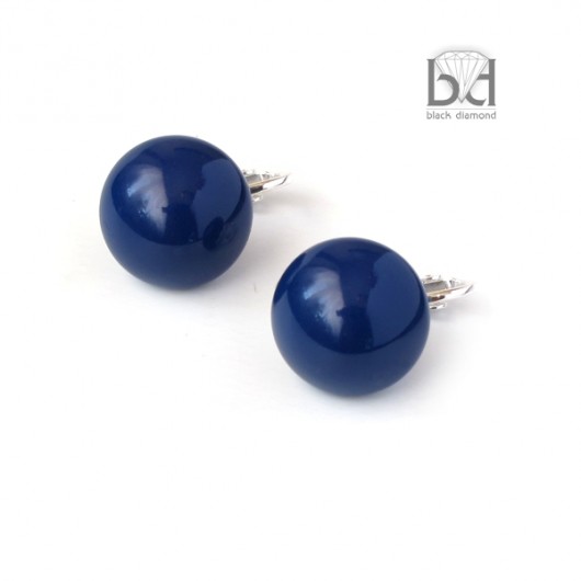 Klipsy z dużą perłą kryształ Swarovski Black Diamond
