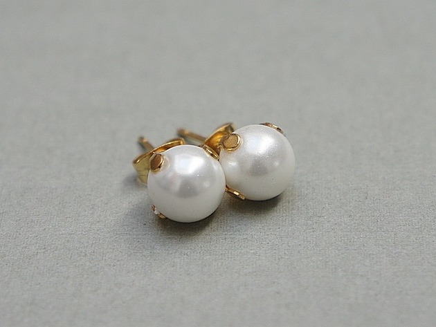 kolczyki z kamieniami Dots - pearls white vol 2 sztyfty /alloys collection/