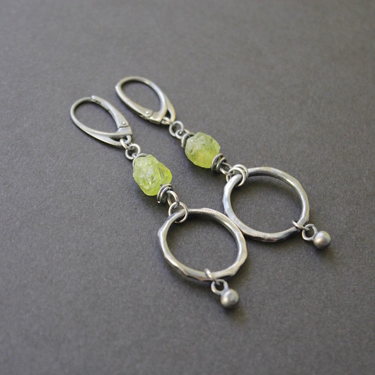 kolczyki z kamieniami Kolczyki dwie limonki