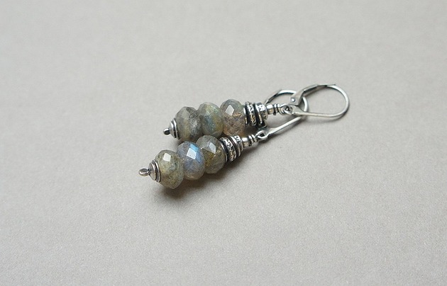 kolczyki z kamieniami Kolczyki Labradorytowe gąsienice vol. 4 