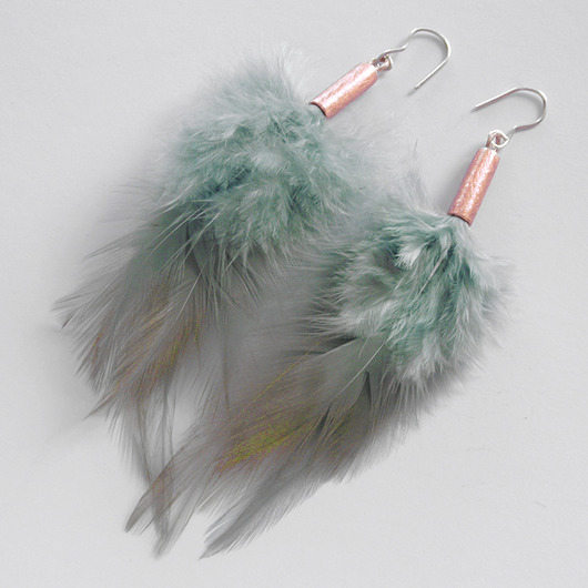 kolczyki z piórami PIÓRKO kolczyki