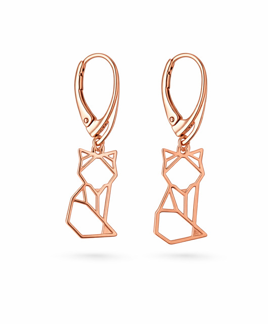 kolczyki pozłacane Kolczyki KOTY / LISKI - srebro, złoto, różowe złoto