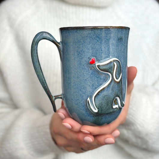 kubki Kubek Ceramiczny 300ml Piesio z Serduchem