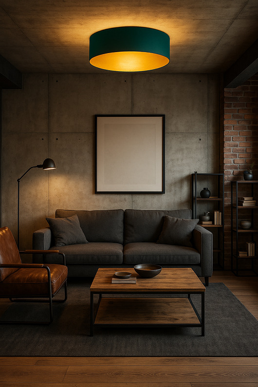 plafony Nowoczesna lampa sufitowa do salonu z abażurem DUBAJ GOLD o średnicy 60 cm