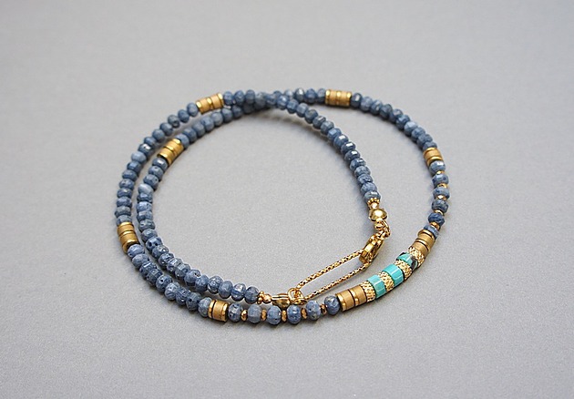 chokery Koral niebieski /choker/ naszyjnik  - Szlachetna kolekcja