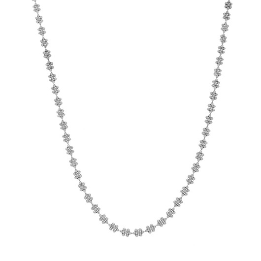chokery Srebrny naszyjnik choker KWIATY