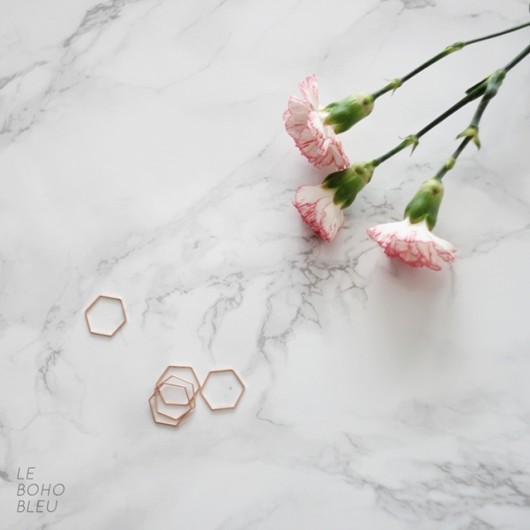 Rose Gold Plated Hexagon Shape Ring Le Boho Bleu