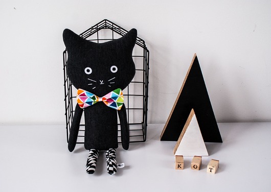 Przytulanka Kot Geometryczny Handmade Zabawka moroszka