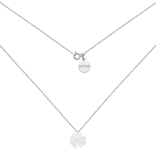 srebrne naszyjniki Srebrny naszyjnik z bezbarwnym kryształem SWAROVSKI CRYSTAL