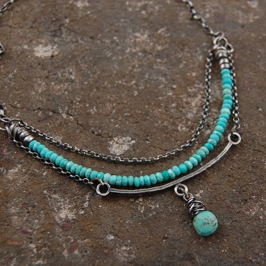 srebrne naszyjniki Turkus - srebrny naszyjnik