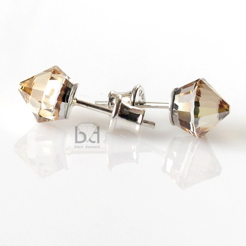 Ćwieki Sztyfty kryształ Swarovski (8 mm) Black Diamond