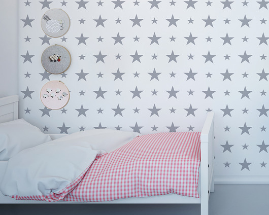 Tapeta  dziecięca Stars Grey (2) Humpty Dumpty Room Decoration