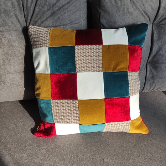 poduszki, poszewki - różne Poduszka ozdobna Patchwork Recykling
