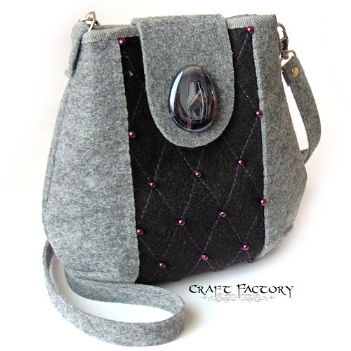 Purple Eye Chequered - mała torebka na ramię Craft Factory