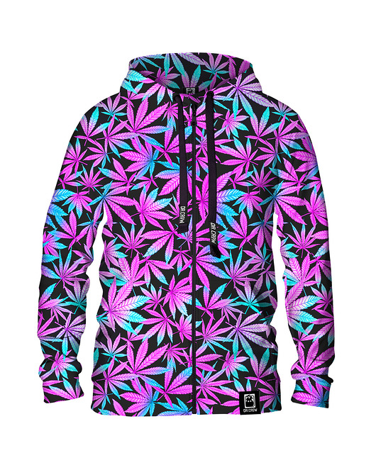 bluzy męskie Męska Bluza Expres Zamek DR.CROW Cannabis