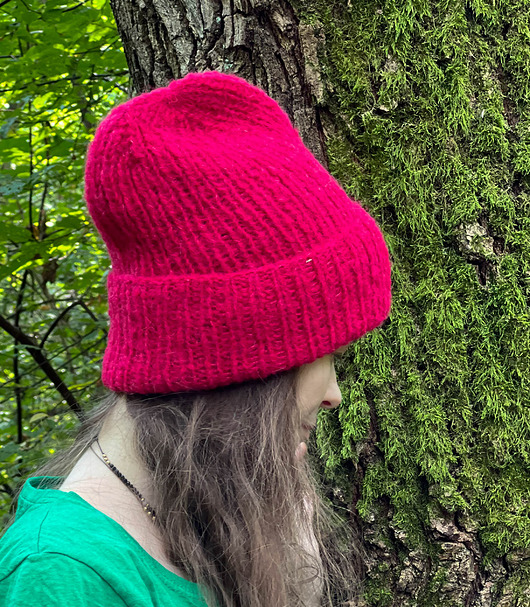 czapki damskie Jesienna czapka z alpaki i jedwabiu czerwona Dimma