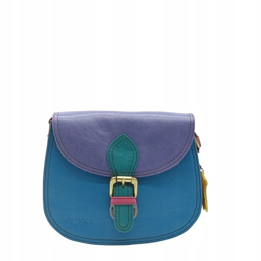 torby na ramię Damska listonoszka skórzana ze skrawków elegancka poręczna eko OLIVKA