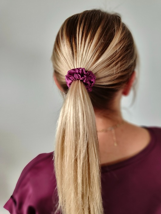 gumki do włosów Gumka jedwabna, scrunchie, frotka heather charm MINI