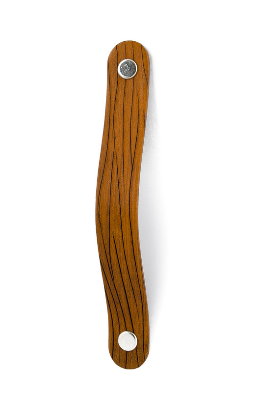 gałki do mebli Skórzany uchwyt meblowy COLORISO TAN WOOD L