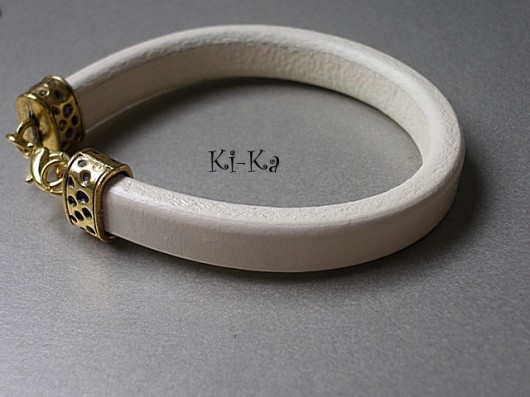 Ecru leather - bransoletka KiKa pracownia