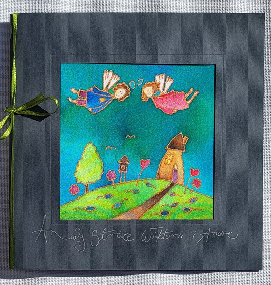 kartki scrapbooking Kartka na życzenia z Aniołem