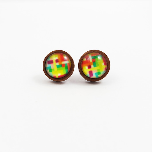 kolczyki drewniane Kolczyki drewniane - Kolorowe 2