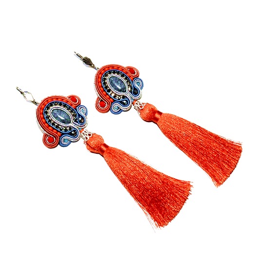 kolczyki soutache Sutaszowe kolczyki ORANGE _ EXPRESS