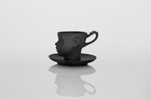 Filiżanka Główka z czarnej porcelany ENDE ceramics