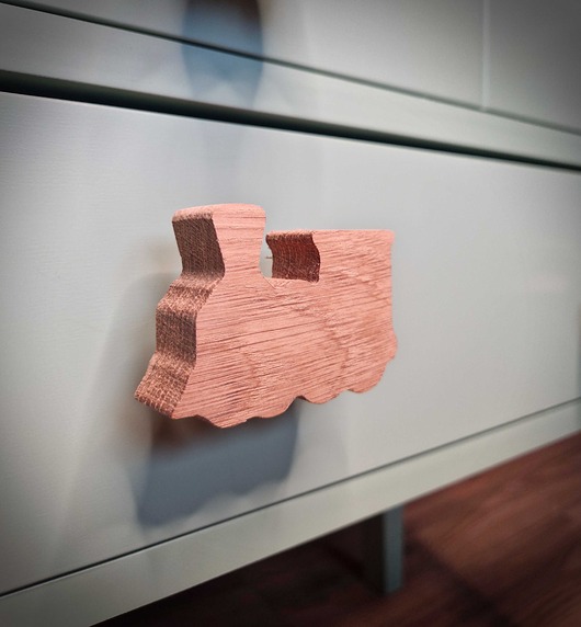 gałki do mebli Gałka do mebli, pociąg, ciuchcia, lokomotywa, z drewna