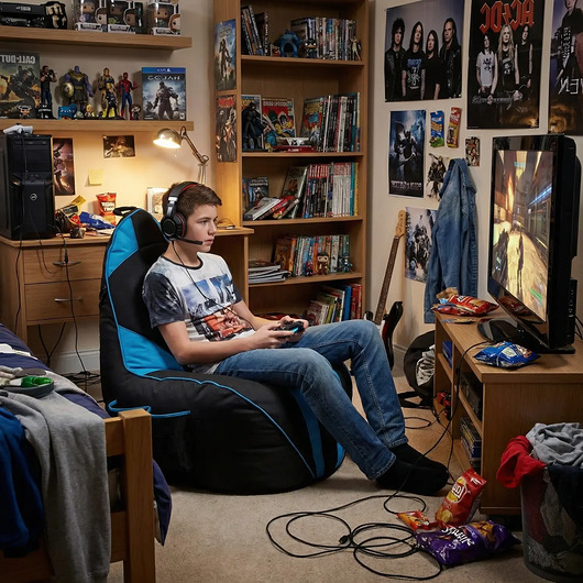 pufy do siedzenia Puf gamingowy GAMEBAGOS niebieski