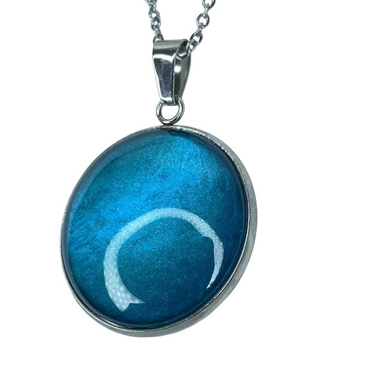 wisiory Okrągły wisior w perłowym odcieniu turkusu Dolunay