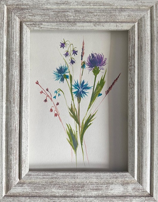 obrazy Ręcznie malowany obrazek "Polne kwiaty"