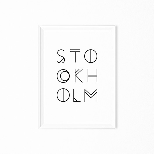 Plakat skandynawski minimalistyczny  Sztokholm myscandi