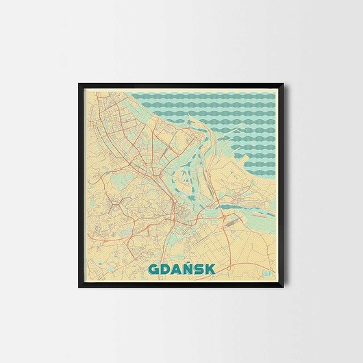 Plakat Gdańsk Retro - CityArtPosters CityArtPosters