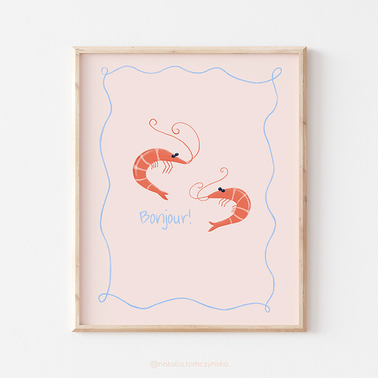 plakaty Plakat Bonjour Krewetki