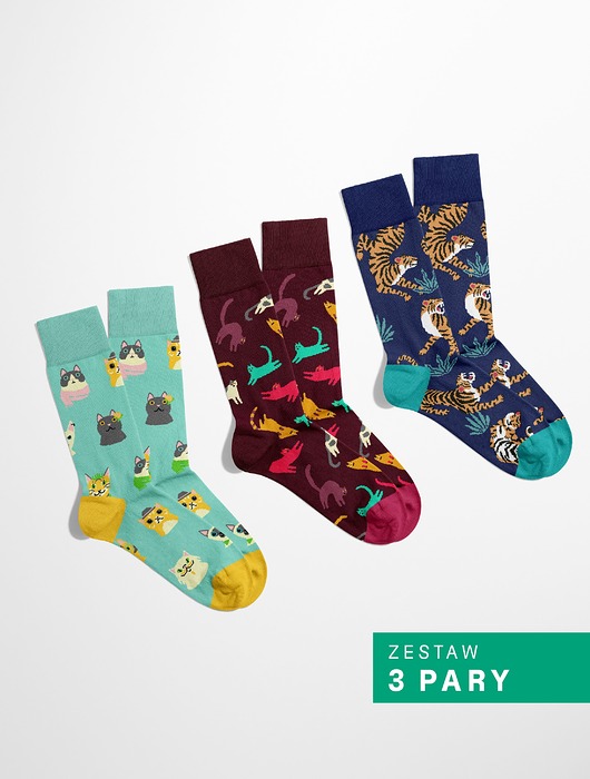 skarpetki damskie Zestaw skarpetek  w koty The Cat Set - Zestaw Miłośnika Kotów