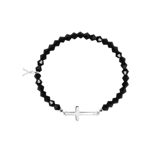Bransoletka Black Silver Cross AFRODITTE COLLECTION