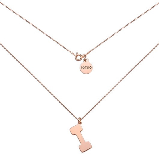 srebrne naszyjniki Naszyjnik z różowego złota z ciężarkiem