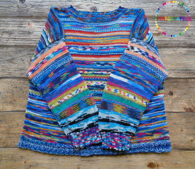 swetry damskie  Lekki sweterek "Rescued Yarns"- INISEX