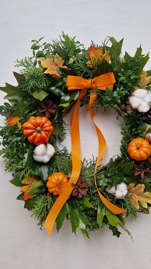 wianki Wianek jesienny na drzwi z dyniami PUMPKIN SPICE