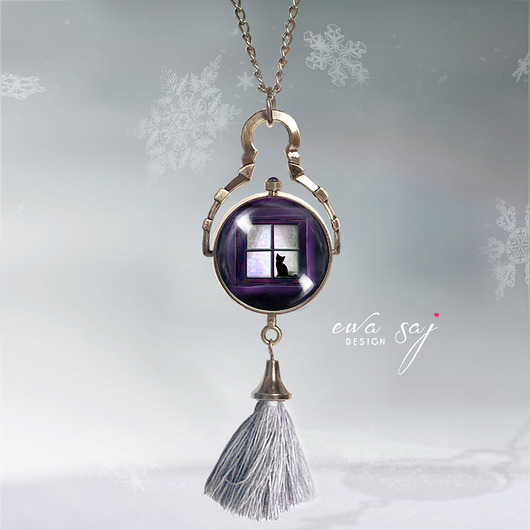 wisiory Sferyczny zegarek. - Star Girl Black Cat