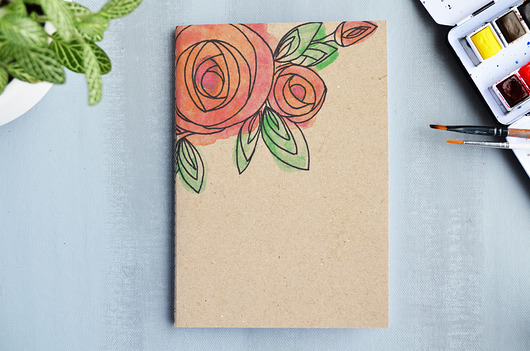 Eko-notes z ilustracją róży Anna Chudzik Pawlik Art