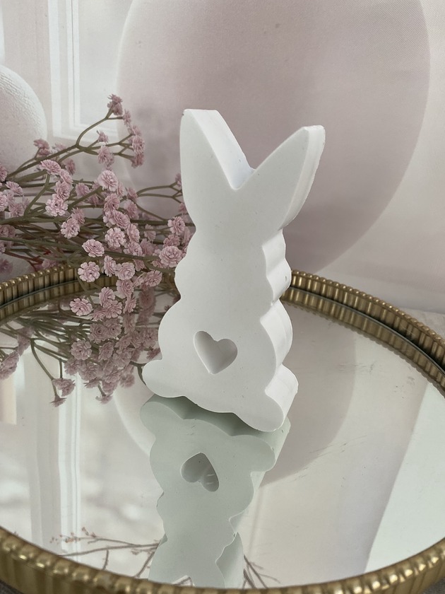figurki i rzeźby Ozdobny zajączek/ królik z gipsu dekoracyjny 120x70x20mm