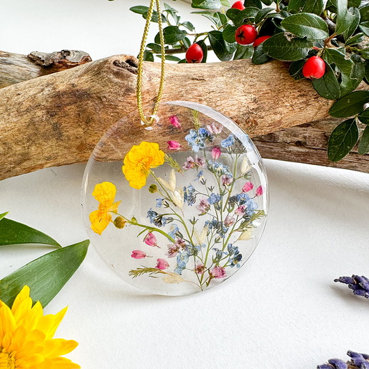 ozdoby choinkowe Zawieszka choinkowa/ bombka - niezapominajki i wrzos