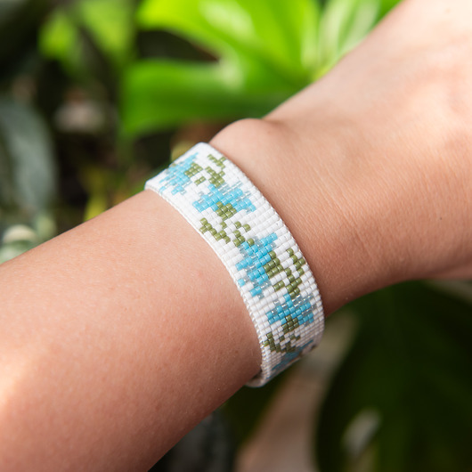 bransoletki - inne Bransoletka SUMMER MEADOW - kwiaty - koraliki Miyuki