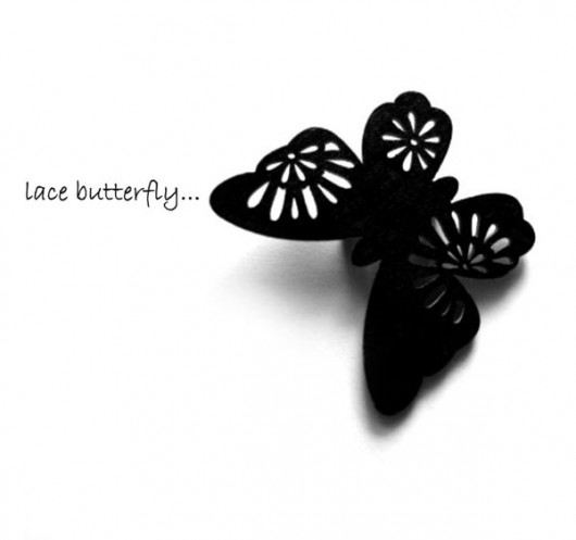 lace butterfly... felt label